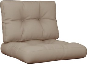 vidaXL Μαξιλάρια Παλέτας 2 τεμ. Taupe Υφασμάτινα