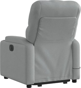vidaXL Πολυθρόνα Μασάζ Ηλεκ. Ανακλινόμενη Ανύψωση Αν. Γκρι Υφασμάτινη