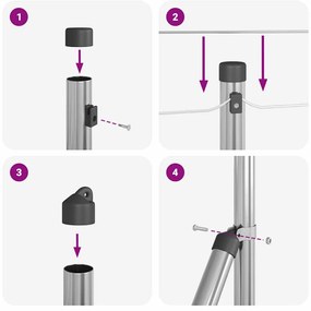 vidaXL Στύλος Περιφράξεων Ασημί 100 x 0,8 μ (36 mm δίχτυ) Ατσάλι