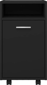 vidaXL Βοηθητικό Ντουλάπι με Τροχούς Μαύρο 33x38x60 εκ από Επεξ. Ξύλο