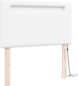 vidaXL LED κεφαλάρι Λευκό 100 cm Τεχνητό Δέρμα