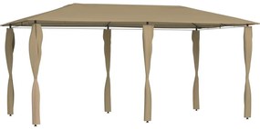 vidaXL Κιόσκι με Καλύμματα Στύλων Taupe 2,98x5,3x2,59 μ. 160 γρ./μ²