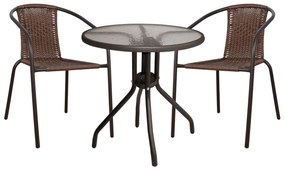 ΣΕΤ ΤΡΑΠΕΖΑΡΙΑΣ 3ΤΜΧ ΜΕ ΤΡΑΠΕΖΙ Φ70 & ΚΑΡΕΚΛΕΣ CAMEL ΚΑΦΕ HM5180.02