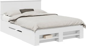 vidaXL Σκελετός Κρεβατιού Λευκό 150 x 200 cm Επεξεργασμένο ξύλο