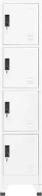 vidaXL Φοριαμός Λευκός 38 x 45 x 180 εκ. Ατσάλινος