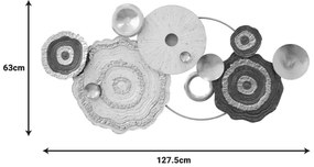 Διακοσμητικό τοίχου Melin Inart μέταλλο σε χρυσή-λευκή-μαύρη απόχρωση 127.5x63x6εκ