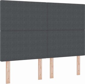 vidaXL LED Κρεβάτι με βάθρο Σκούρο Γκρι και Λευκό 140 x 190 cm
