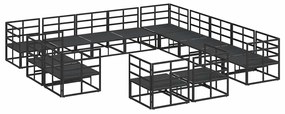 vidaXL Σετ Καναπέ Κήπου με μαξιλάρι 13 pcs Μαύρο Αλουμίνιο