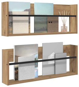 vidaXL Ράφι Περιοδικών με ράφι 2 pcs Artisan Oak 80 x 12 x 30 εκ