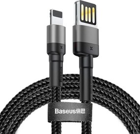 BASEUS Cable USB-A - Lightning, 2 m, 1.5A, CAFULE, CALKLF-HG1 black+grey