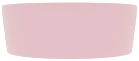Νιπτήρας Πολυτελής με Υπερχείλιση Ροζ Ματ 36x13 εκ. Κεραμικός - Ροζ