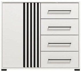 Κομότα Ascalon 90 2K4F Λευκό - Μαύρο - Λευκό Μάτ 93x40x82 εκ. 93x40x82 εκ.