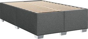 vidaXL Κρεβάτι box spring με στρώμα Σκούρο Γκρι 120 x 200 cm Ύφασμα