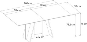 Τραπέζι Sevilla Megapap χρώμα sandstone - travertine 180x90x75εκ.