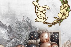 Σετ των 2 Intra απο ξύλο plywood Χρώμα wenge 3mm-4mm πάχος - Διακοσμητικό στεφάνι τοίχου Πασχαλινό Λαγουδάκι Δίασταση 2x14 cm INTRAFABR-122664429