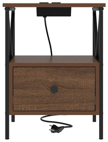 vidaXL Κομοδίνο Καφέ δρυς 41.5 x 40.5 x 55 εκ. Επεξεργασμένο ξύλο