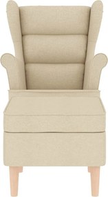 vidaXL Μπερζέρα Κρεμ Υφασμάτινη με Υποπόδιο