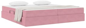vidaXL Κρεβάτι με αποθηκευτικό χώρο και στρώμα Ροζ 200 x 200 cm