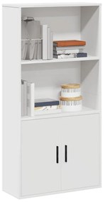 Βιβλιοθήκη Λευκή 60x24x120 εκ. από Επεξεργασμένο Ξύλο