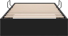 vidaXL Κρεβάτι Αποθήκης Μαύρο 100 x 190 cm Τεχνητό δέρμα
