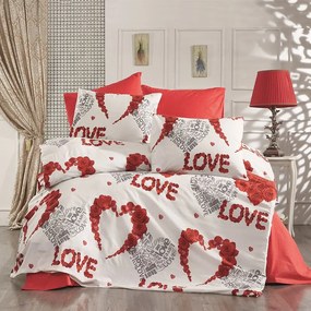 Πάπλωμα Πάθος 303 White-Red DimCol Single Cotton-Polyester