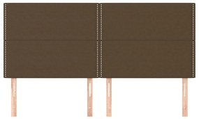 vidaXL Κεφαλάρια Κρεβατιού 4 τεμ. Σκούρο Καφέ 90x5x78/88εκ. Υφασμάτινο