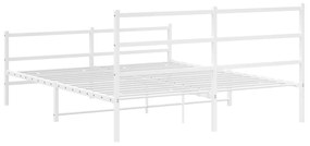 Πλαίσιο Κρεβατιού με Κεφαλάρι/Ποδαρικό Λευκό 160x200εκ. Μέταλλο - Λευκό