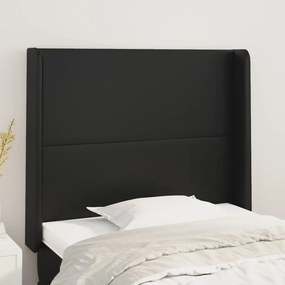VidaXL Κεφαλάρι με Πτερύγια Μαύρο 93x16x118/128 εκ. Συνθ. Δέρμα