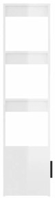 Ντουλάπι Γυαλιστερό Λευκό 80x30x119,5 εκ. Επεξεργασμένο Ξύλο - Λευκό