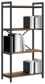 vidaXL Βιβλιοθήκη Παλαιό ξύλο 60 x 30 x 118 εκ Ξύλο και Χάλυβας