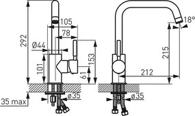 Ferro Ratio Black BTI4BL - Μπαταρία Κουζίνας