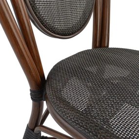 Καρέκλα KASON C5026 Αλουμινίου Bamboo Look Καφέ με Textline 40,5x56,5x89,5 εκ. 40.5x56.5x89.5 εκ.