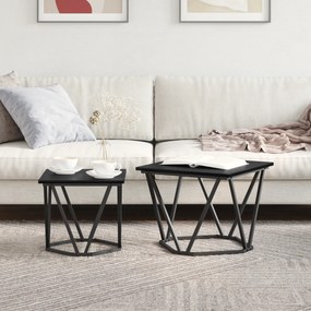 vidaXL Τραπέζια πλευρικά 2 τεμάχια Μαύρο Δρυός Επεξεργασ Wood