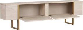 Έπιπλο Τηλεόρασης Τραβερτίνη / Χρυσό LABEN 180x30x50