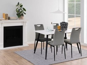 Τραπέζι Oakland 781, Μαύρο, Άσπρο, 75x80x140cm, 53 kg, Κεραμικός, Μέταλλο | Epipla1.gr