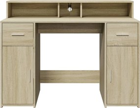 vidaXL Γραφείο με LED Sonoma δρυς 120x55x91 εκ. Επεξεργ. Ξύλο
