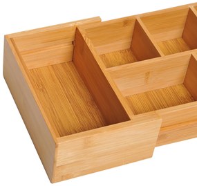 HOMCOM Κουτί αποθήκευσης, οργάνωση συρταριών, επεκτάσιμο, μπαμπού, φυσικό, 24,6 x 17,6 x 7 cm