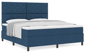 vidaXL Κρεβάτι με ελατήρια με στρώμα Μπλε 180 x 200 cm ύφασμα