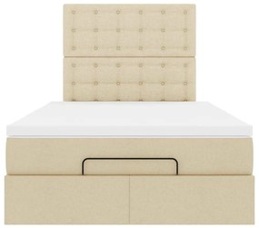 Οθωμανικό κρεβάτι με στρώμα Cream 120x190 cm Ύφασμα - Κρεμ