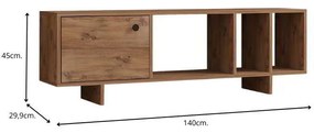 Έπιπλο τηλεόρασης Folsom Megapap χρώμα atlantic pine 140x29,9x45εκ.