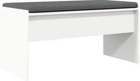 vidaXL Παγκάκι Χαλωρίου με μαξιλάρι Λευκό 83 x 38 x 40 εκ