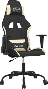 vidaXL Καρέκλα Gaming Μαύρη και Κρεμ Υφασμάτινη