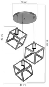 Φωτιστικό οροφής τρίφωτο Deepora Ε27 χρυσό 30x80x80εκ 30x80x80 εκ.