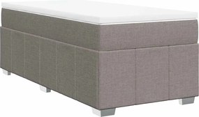 vidaXL Κρεβάτι Boxspring με Στρώμα Taupe 100 x 200 εκ. Υφασμάτινο