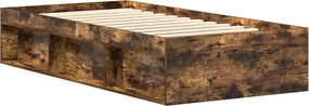 vidaXL Πλαίσιο Κρεβατιού Καπνιστή Δρυς 75 x 190 εκ. Small Single
