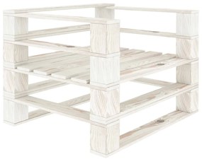 vidaXL Πολυθρόνα Κήπου από Παλέτες Λευκή Ξύλινη