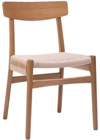 Καρέκλα Safal 281-000003 51x50x78cm Oak-Ecru Wood, Rope