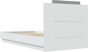 vidaXL Πλαίσιο Κρεβατιού με Κεφαλάρι Λευκό 75x190 εκ. Επεξ. Ξύλο