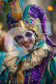 Intra Συλλεκτικό Ξύλινο Παζλ Plywood 4mm - Καρναβαλίστρια με γιορτινή ενδυμασία Σε Ξύλινο Κουτί - Διαστάσεις: 10x10 cm – 25 κομμάτια