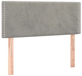 vidaXL Κρεβάτι Boxspring με Στρώμα &amp; LED Αν.Γκρι 80x200 εκ. Βελούδινο